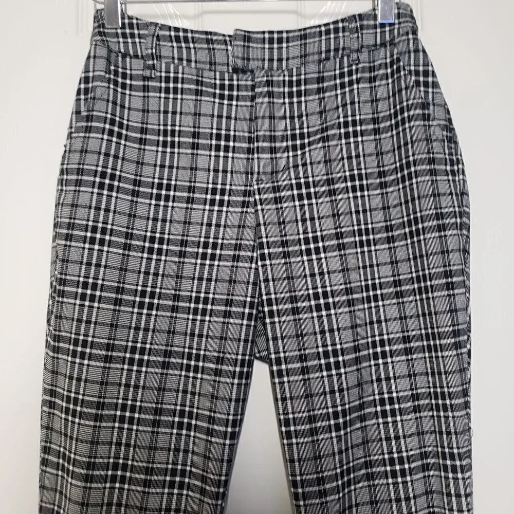 Hot Topic Plaid Pants Black Y2K Emo Punk Goth Stretch Trousers Womens Medium